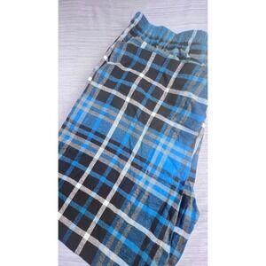 Andrew Scott Mens 2XL Blue Black Plaid Flannel PajamaPants Cotton Loungewear NEW